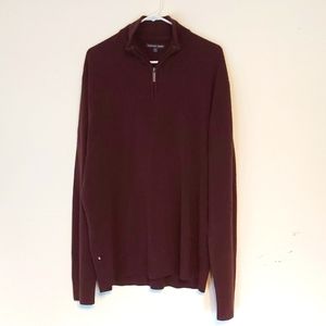 Geoffrey Beene, XXXL, 3X, Brown, 1/4 Zipper Sweater